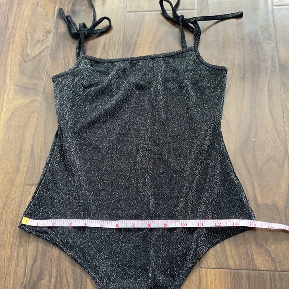 Fashion Nova Sparkly Black Tie Strap Tank Bodysuit - Picture 9 of 15